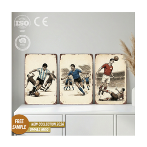 Plaque décorative vintage en fer blanc 2026 <span class=keywords><strong>Coupe</strong></span> <span class=keywords><strong>du</strong></span> <span class=keywords><strong>Monde</strong></span> Classique Originale Sportive, Faible MOQ, Superstar <span class=keywords><strong>du</strong></span> <span class=keywords><strong>Football</strong></span>, pour Bar, Pub, Affiche Métallique - Product Image 1