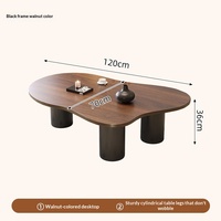 Table basse de style médiéval vintage, couleur noyer antique, en bois, pour salon, usage domestique, compacte pour petits appartements, nouveauté 2025