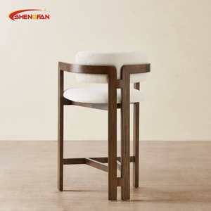Taburete de Bar de Madera Maciza Directo de Fábrica, Personalizable con Tela Suave, Silla de Comedor para Hogar, Cocina, Hotel, Restaurante, Bistro - Product Image 2