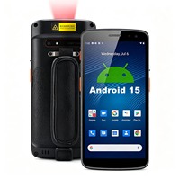 Terminal de données mobile PDA Android 15 de 6 pouces avec scanner de codes-barres 2D QR NFC, 4G WiFi 2.4GHz/5.0GHz et RFID pour la gestion des stocks
