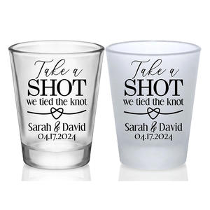 Verres à liqueur de mariage 3D avec logo personnalisé décalcomanies verre étanche UV DTF tasse autocollants de transfert faveurs de mariage - Product Image 1