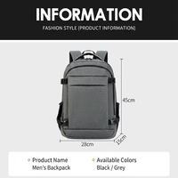 Sac à dos scolaire pour ordinateur portable de grande capacité 15,6 pouces, imperméable, léger, avec port de charge USB pour hommes