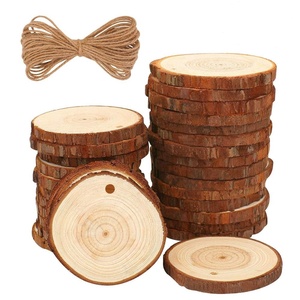 30 rebanadas de <span class=keywords><strong>madera</strong></span> Natural sin terminar para decoración de boda y Navidad, 2,4 "-2,8" - Product Image 1