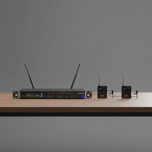 ไมโครโฟนไร้สาย UHF แบบโลหะทั้งหมด ชุดหูฟังแบบหนึ่งต่อสอง สำหรับการร้องคาราโอเกะ การประชุม การแสดง และการสอน - Product Image 4