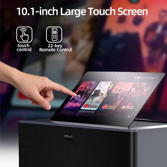 Professional All-In-One Smart Screen Android Karaoke Machine with 10.1" Touchscreen Home Jukebox High Quality Sound Support OEM