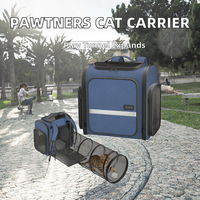 Sac à dos pour chien Pawtners avec tunnel de jeu intégré, en maille extensible, pliable, respirant, durable, grand espace pour les voyages, la randonnée, le camping et les promenades