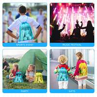 Sac à cordon en PVC transparent coloré avec logo personnalisé, imperméable, pour les événements sportifs au stade, les concerts ou la salle de sport