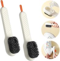 Brosse de nettoyage de chaussures multifonctionnelle en plastique pour la maison, avec distributeur de liquide et long manche, à suspendre pour le rangement