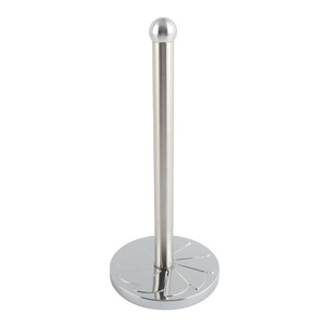 Porte-papier sur pied en acier inoxydable avec base circulaire et poteau rond - Product Image 3