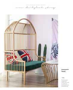 Canapé de chambre <span class=keywords><strong>cage</strong></span> <span class=keywords><strong>à</strong></span> <span class=keywords><strong>oiseaux</strong></span> en fer forgé de loisirs café d'hôtel simple et moderne, canapé de stand de repos et de réception - Product Image 4