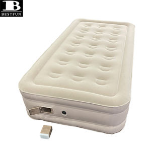 Matelas Gonflable Simple avec Pompe Électrique Intégrée, <span class=keywords><strong>Lit</strong></span> Gonflable Portable Floqué surélevé <span class=keywords><strong>pour</strong></span> la Maison, les Invités et <span class=keywords><strong>le</strong></span> Camping - Product Image 1