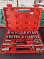 Jeu de clés à douille de 32 pièces, kit de douilles à cliquet Cr-V, ensemble d'outils manuels métriques pour la réparation automobile