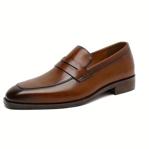 Men's Retro Style Business Casual Shoes with Leather Upper and Snap Fastening - Men's Shoes - Product Image 5