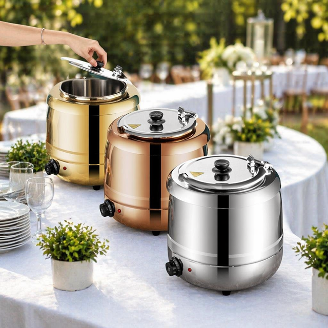 304 Stainless Steel Electric Buffet Warming Cabinet Commercial Soup Warmer Hotel Breakfast Black/Silver Porridge Heater 500W