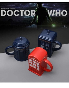 Mug à café en céramique de 500 ml, boîte de police Tardis de Doctor Who, avec couvercle, pour thé, lait, mugs créatifs, cadeaux de Noël pour enfants - Product Image 3