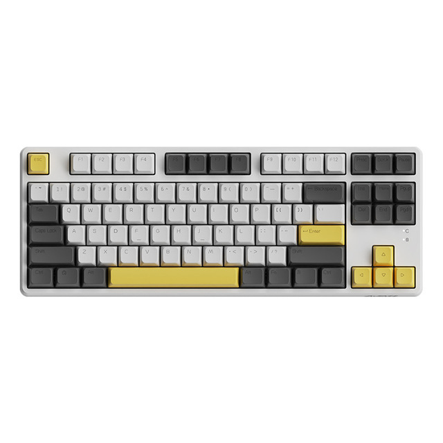 Ajazz AK873 Wired Hot-swappable MDA Sublimation PBT Keycaps Three-mode RGB Backlight Wireless Mechanical Gaming Keyboard