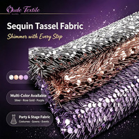Nouveau Tissu Brodé en Tube Rond 2026 avec Paillettes Réfléchissantes Effet Écaille de Poisson en Polyester 518 g/m² – Rouleau de Tissu à Paillettes Lourd