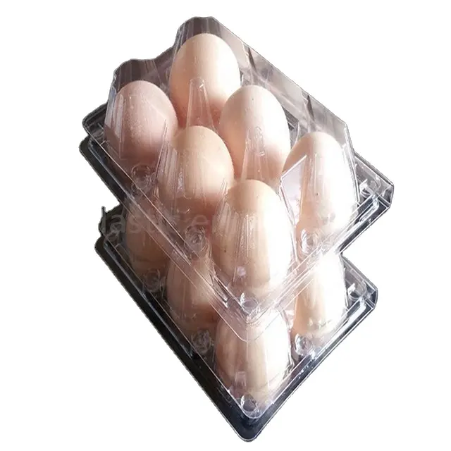 Одноразовый дешевый раскладной пластиковый лоток для упаковки яиц с 6 отверстиями