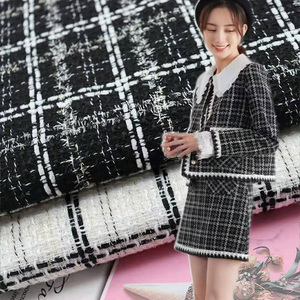 Bán Buôn 100% <span class=keywords><strong>Polyester</strong></span> Vải Len Sợi Sọc Kiểm Tra Dệt Len Sợi Nhuộm Tweed Vải Cho Áo Quần Áo Váy Vest - Product Image 3
