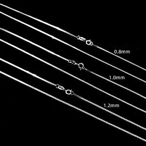 Venta al por mayor Real S925 plata pura caja italiana Collar para colgante de alta calidad 100% 925 plata esterlina caja gruesa cadena para mujer - Product Image 2