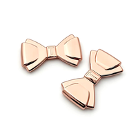 Accessoires de Luxe Personnalisés en Alliage de Zinc Effet 3D, Étiquette Logo Vintage, Forme Nœud Or Rose, Étanche, Tendance, pour Marques de Créateurs