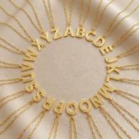 Collier avec pendentif lettre en acier inoxydable plaqué or 18 carats, breloque initiale personnalisée, anti-ternissement, bijoux avec logo personnalisé