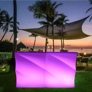 Barra de <span class=keywords><strong>Bar</strong></span> LED RGB Iluminada, Mueble de Plástico Blanco Portátil para Fiestas al Aire Libre, para Discotecas, Cafés, KTV, Salones, Venta al Por Mayor - Product Image 1