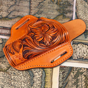 ปืนดอกไม้ทำด้วยมือซองหนังสไตล์ตะวันตกแกะสลักลายดอกไม้สไตล์คาวบอยวินเทจ - Product Image 4