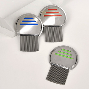 Peines para el cuidado de mascotas, de acero inoxidable, rojo, azul, verde, multifuncional, para eliminar pulgas y garrapatas, desenredar el pelo, cuidado de mascotas - Product Image 4