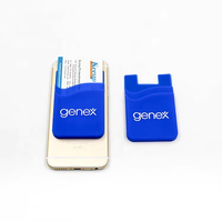 Dompet Ponsel Klasik Custom Logo, Kantong Ganda Tipis, Perekat Tempel, Tempat Kartu Kredit, Dompet Pintar Silikon untuk Ponsel