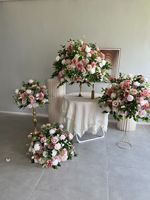 Porte-bougie en forme de boule de rose verte en soie de 80 cm, décoration pour mariage, Noël et Nouvel An