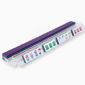 Tuiles de Mahjong Américaines Violettes Modèle 002 – Coffret Cadeau Domestique Haut de Gamme en Cristal Gravé à la Main pour Usage Intérieur - Product Image 3