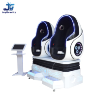 Simulateur de réalité virtuelle 9D VR en fibre de verre, fauteuil œuf 2 places, pour parc d'attractions, type montagnes russes