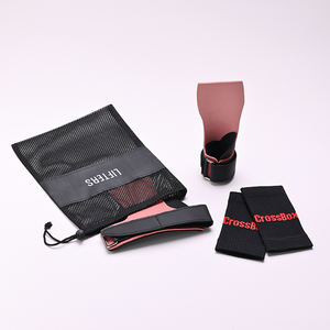 Protège-paume anti-déchirure pour la gymnastique, le CrossFit et les tractions, avec texture écorce, et ensemble de poignets de maintien en maille - Product Image 2