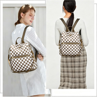 Sac à dos antivol à carreaux pour femme, sac à bandoulière, sac à main, sac de jour