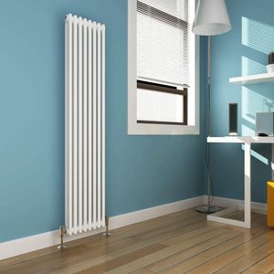 BODE <span class=keywords><strong>Radiateur</strong></span> traditionnel en <span class=keywords><strong>fonte</strong></span> de style blanc Double colonne verticale Colisée Radiateurs de salle de bain 2 panneaux - Product Image 6
