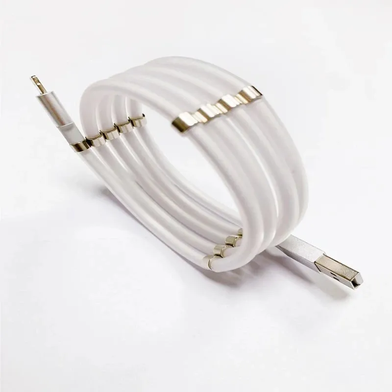 2020 ขายร้อน USB สายเคเบิ้ลสำหรับ iPhone Micro Type-C USB Data CABLE สำหรับ Android self-Winding ลวด