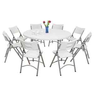 Cheap Price Outdoor Use Round HDPE Plastic Folding Table Wholesale