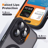 Coque magnétique mate antichoc translucide avec protection d'objectif pour iPhone 18 Pro Max, 18 Pro, 16, 15, 14 Plus, 17, 13, 12, 11 Pro Max