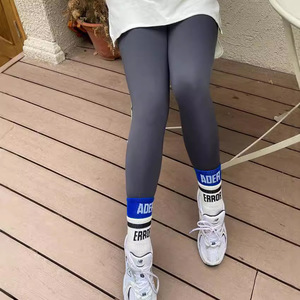 Leggings taille haute pour femmes Runqi, noir et gris, tricotés, grande taille, vêtements d'automne N8314-1 - Product Image 3