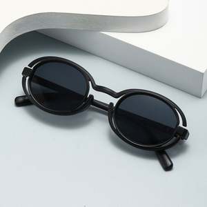 Lunettes de soleil vintage personnalisées 2025 pour hommes et femmes, petites lunettes de soleil punk, monture en PC UV400, lunettes de soleil rondes ovales - Product Image 2