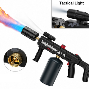 Lampe torche tactique à gaz butane à flamme variable rétractable et réglable, portable pour le camping en extérieur - Product Image 1