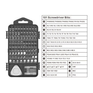 Yiyun MT-ST124in1 Kit de Herramientas de Precisión para Electrónica de 101 Piezas, Plástico y Acero CRV, Acabado Natural, <span class=keywords><strong>Destornillador</strong></span> Magnético OEM - Product Image 2