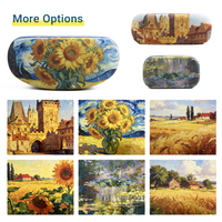Étui à lunettes rigide en microfibre à motif personnalisé, étui de protection durable pour lunettes de soleil, étui en fer pour hommes et femmes, boîte cadeau