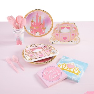 Juego de Vajilla Desechable DAMAI para Fiesta de Princesa Rosa, Platos para Niños, Artículos para Fiestas Temáticas de Princesa Rosa - Product Image 1
