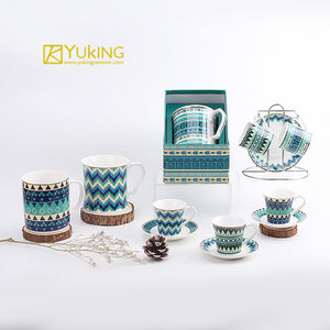 Set di Tazze e Piattini in New Bone China, Elegante Servizio da <span class=keywords><strong>Caffè</strong></span> in Ceramica, Personalizzabile, Tazze e Piattini Taza - Product Image 1