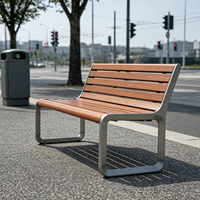 Bancs de patio extérieurs modernes, écologiques, durables, en acier inoxydable, résistants à l'eau, avec dossiers carrés, pour les écoles et les parcs urbains