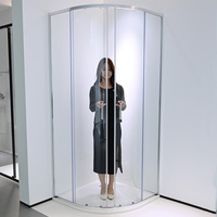 Nouvelle conception de cabine de douche carrée en aluminium de style européen avec porte coulissante en verre pour salle de bain, appartement, maison