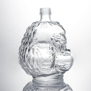 Venta caliente 500 ml 700 ml 750 ml botella redonda transparente de vidrio de pedernal rượu Vodka Tequila con tapas - Product Image 2