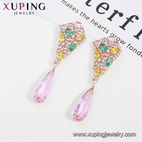 YSearring-459 xuping-pendientes de circón Artificial para mujer, joyería de importación de estilo británico de china, color dorado de 18K, novedad